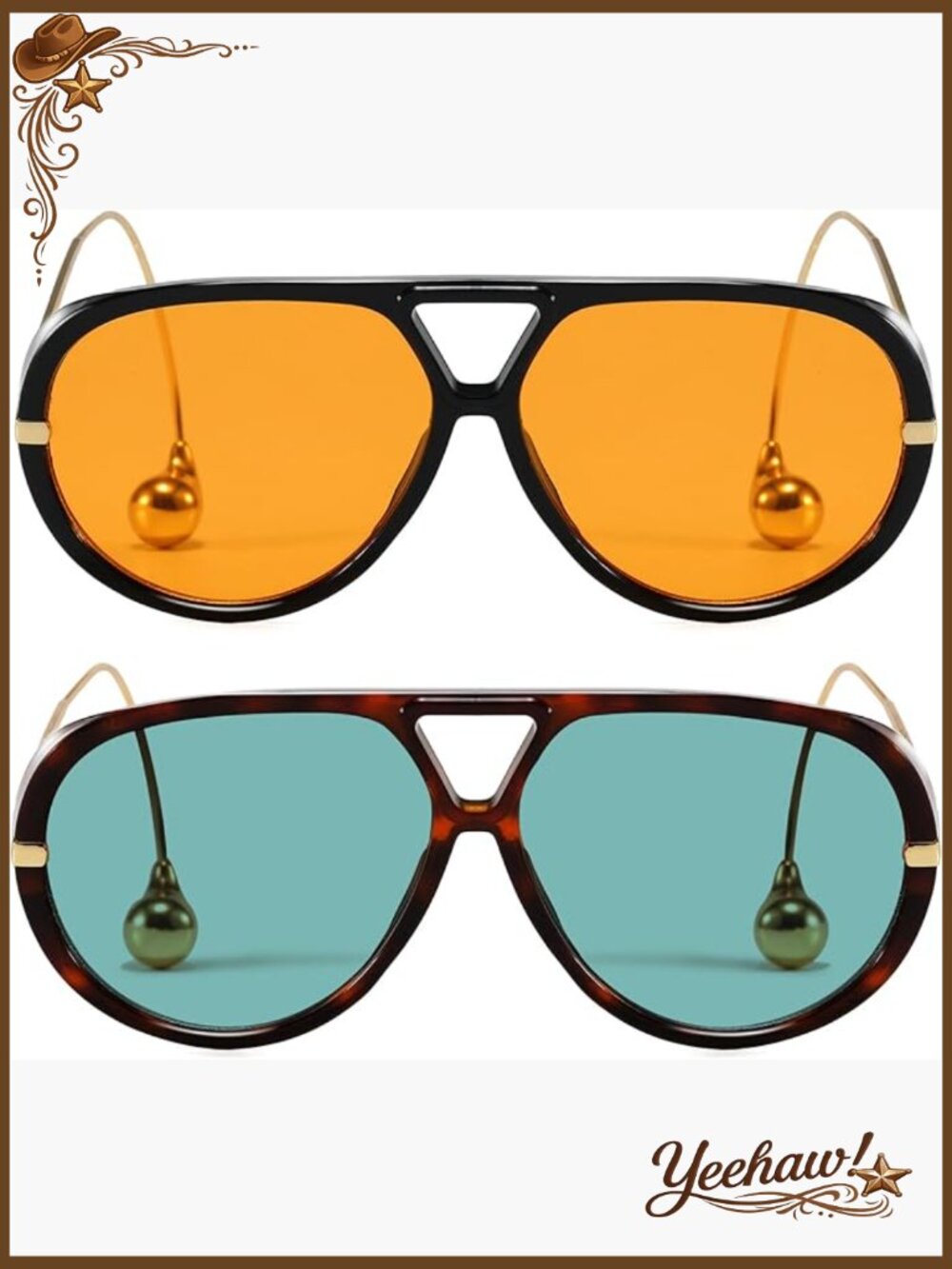Oversized Aviator Sunglasses Shield UV400 Protection Vintage Retro Trendy